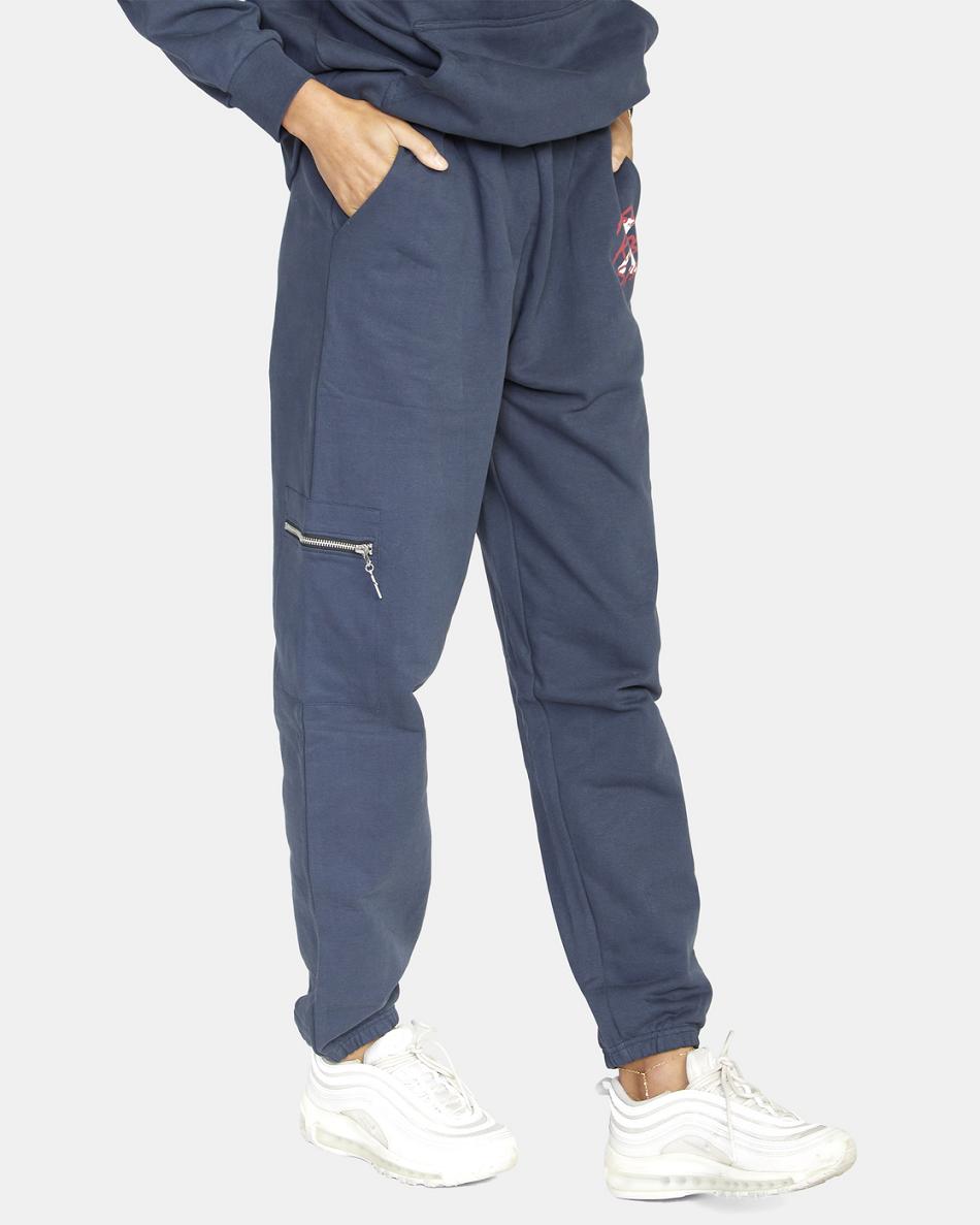 Pantalones Rvca Maxwell Mujer Azules | ACODF13250