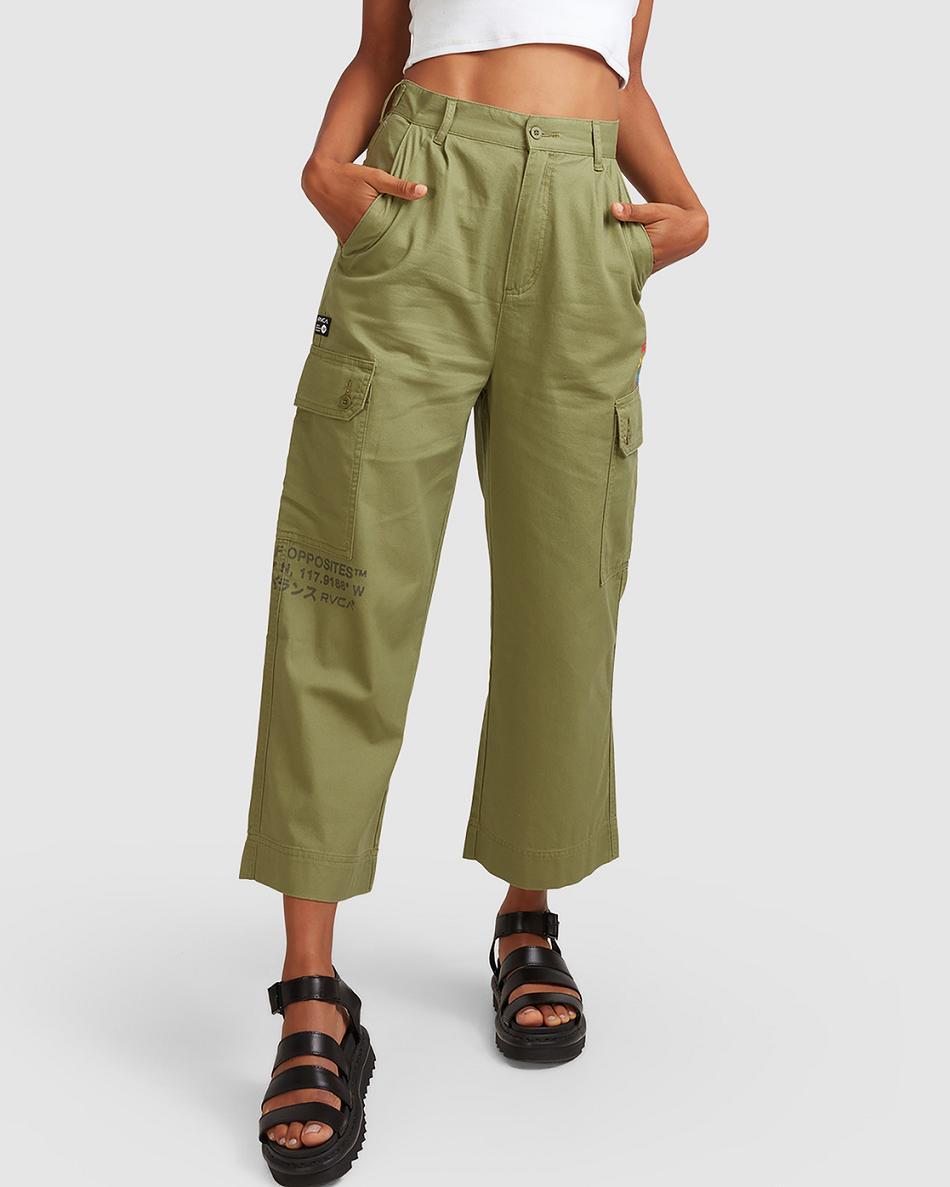 Pantalones Rvca Mel G Saigon Cargo Mujer Verde | COICD77425