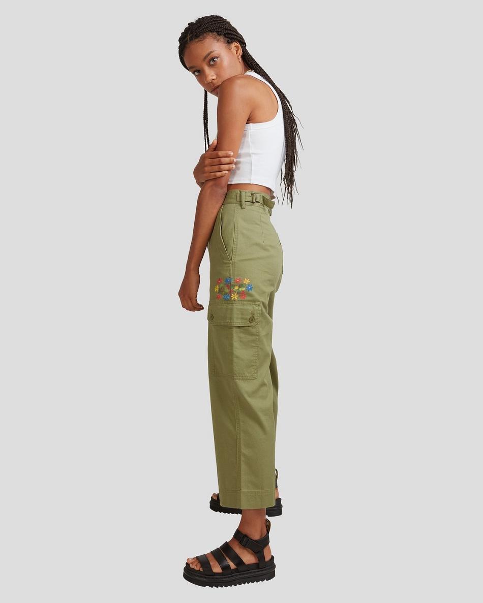 Pantalones Rvca Mel G Saigon Cargo Mujer Verde | COICD77425