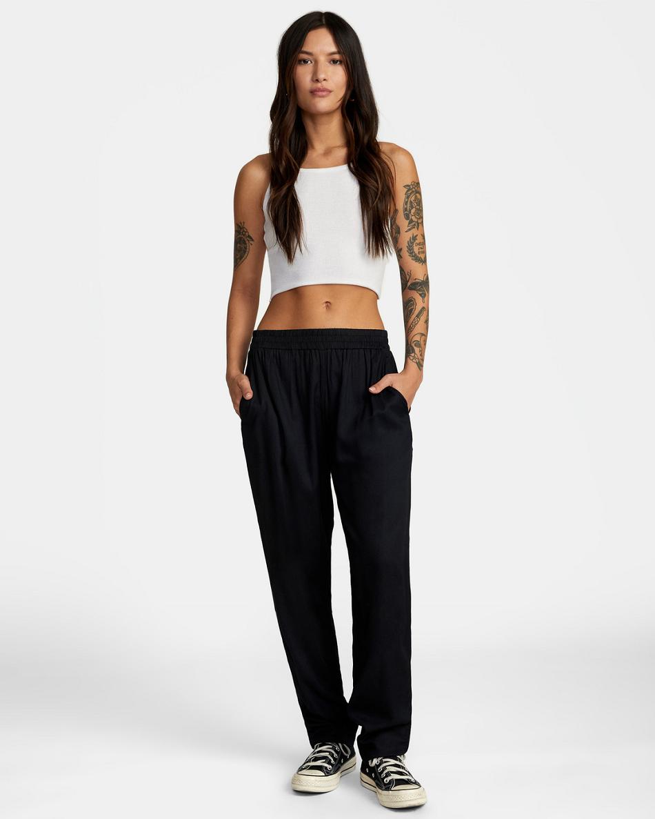 Pantalones Rvca New Yume Beach Mujer Negras | ACODF75167