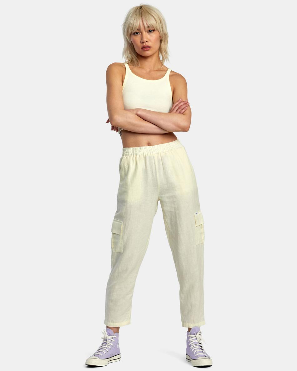 Pantalones Rvca New Yume Cargo Mujer Limón | ECOHC27480