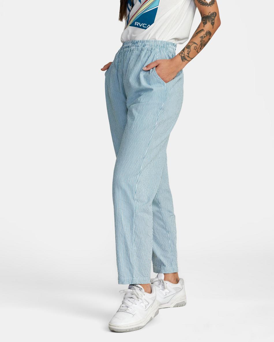 Pantalones Rvca New Yume Seersucker Woven Mujer Azules | ZCOMJ34278