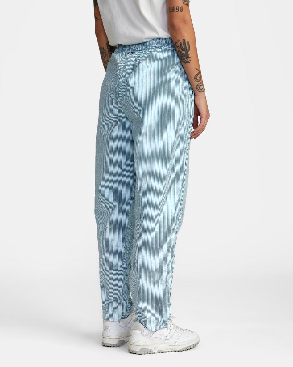 Pantalones Rvca New Yume Seersucker Woven Mujer Azules | ZCOMJ34278