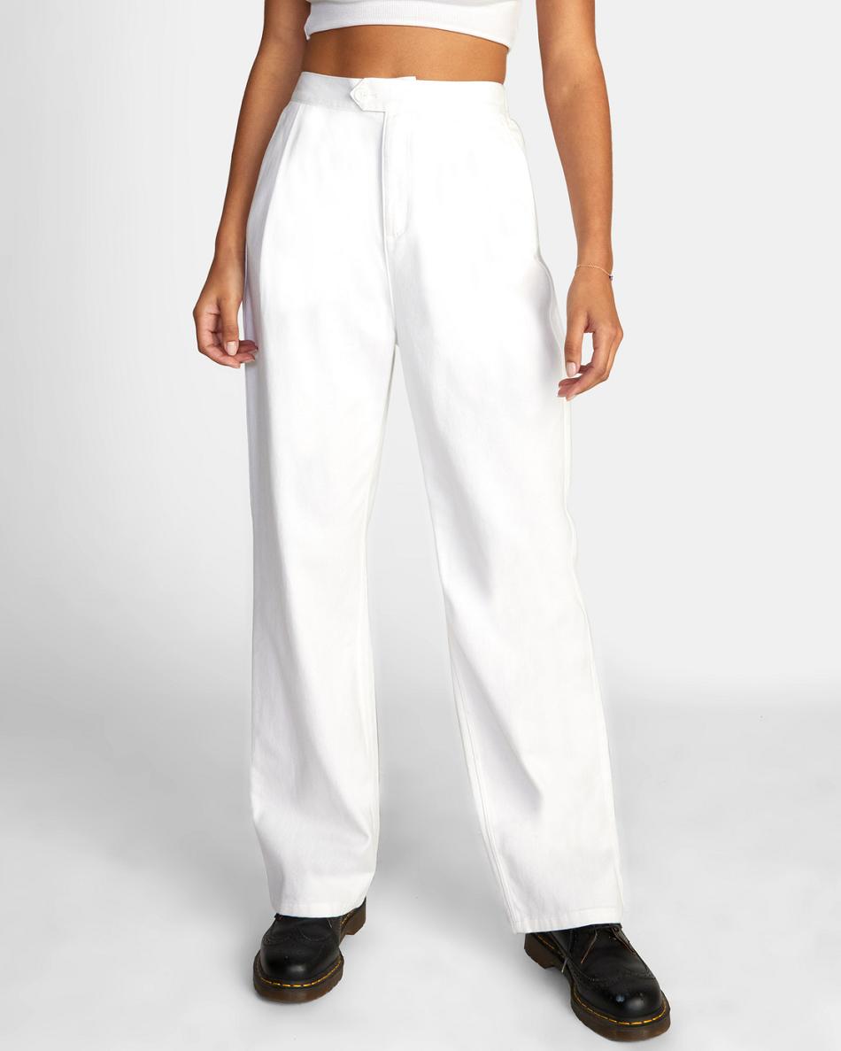 Pantalones Rvca Pepa Woven Mujer Blancas | COXBR13762