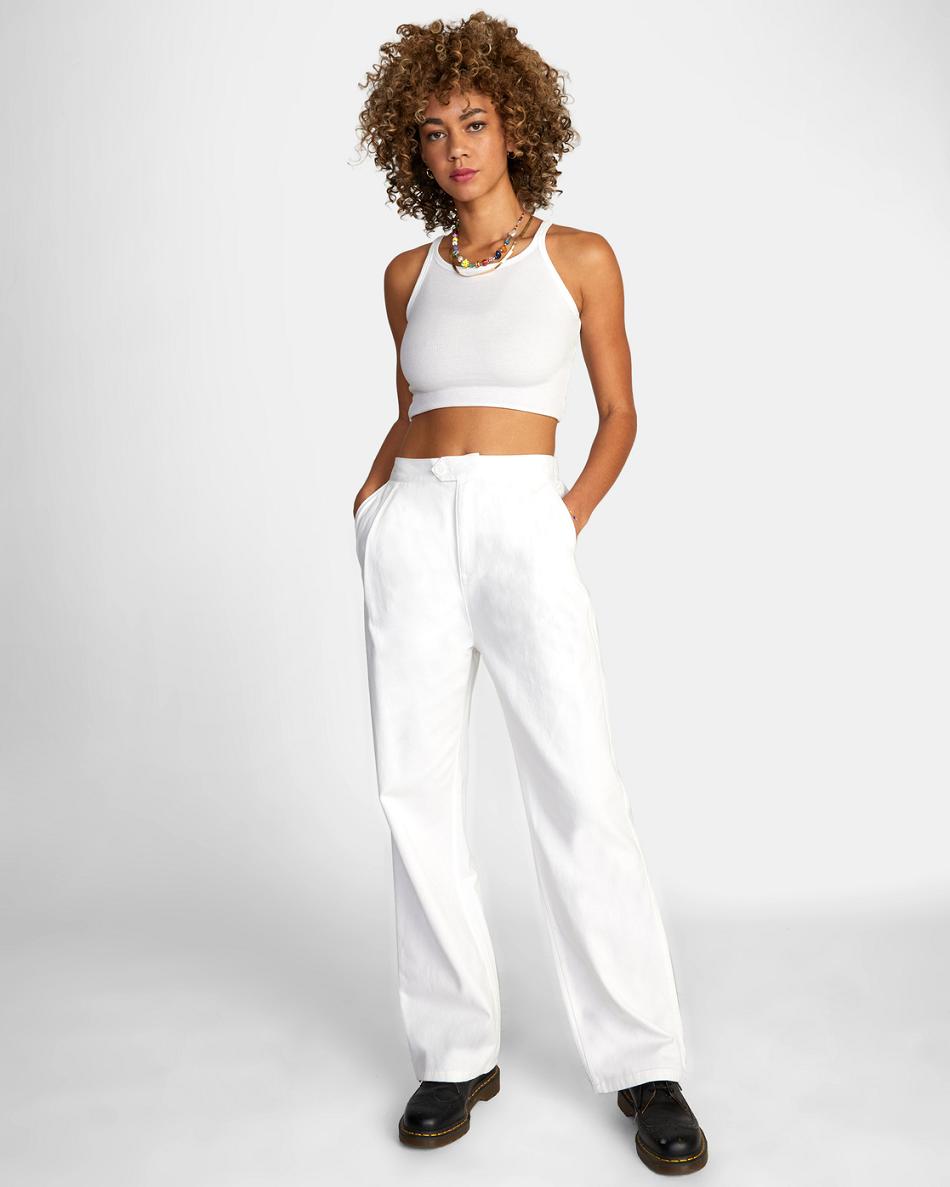 Pantalones Rvca Pepa Woven Mujer Blancas | COXBR13762