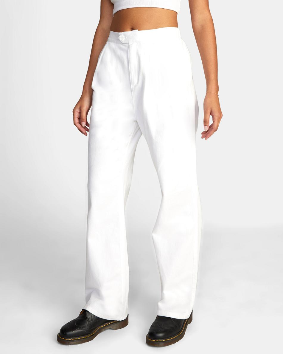 Pantalones Rvca Pepa Woven Mujer Blancas | COXBR13762