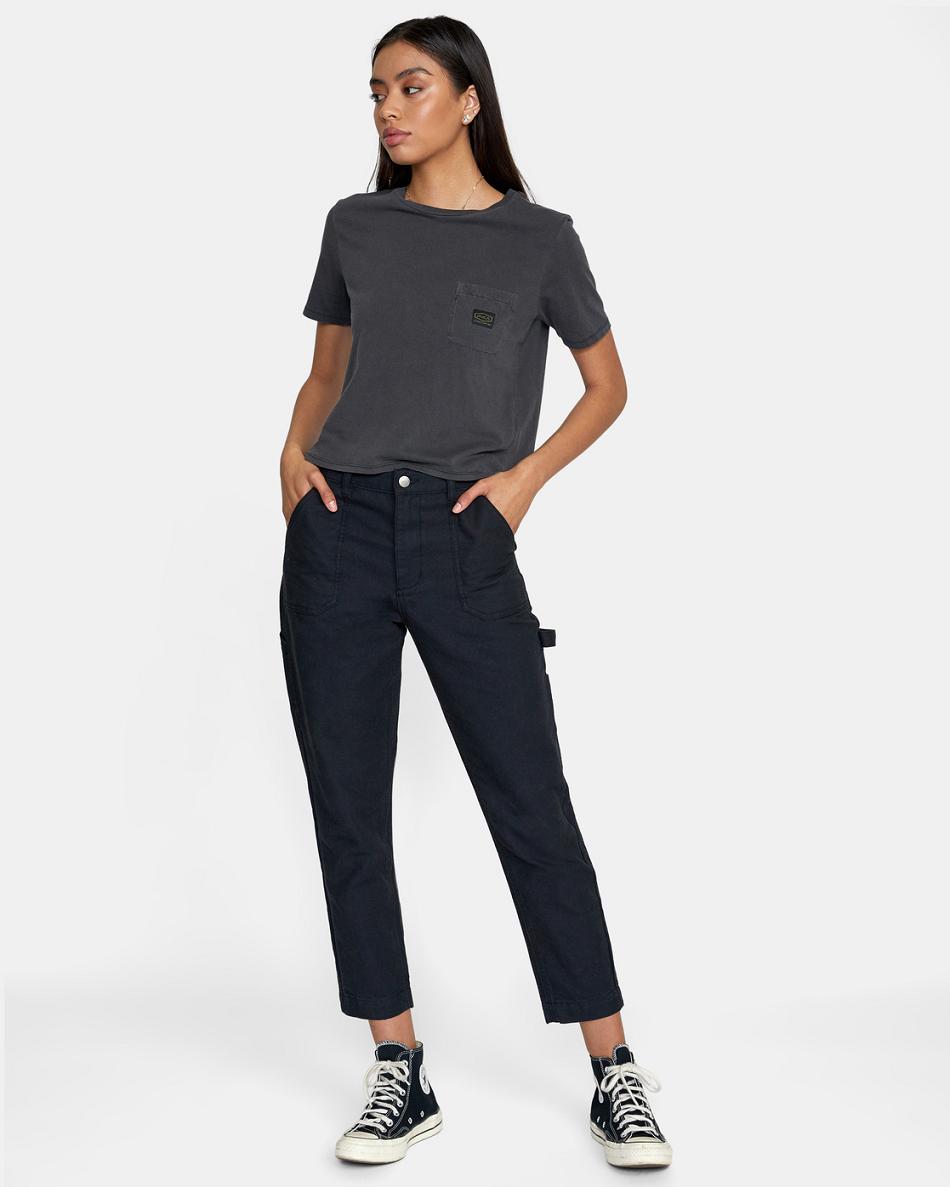 Pantalones Rvca Recession Pant Mujer Negras | COXMI98259