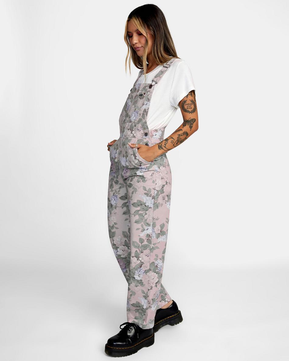 Pantalones Rvca Succession Overalls Mujer Oatmeal | QCOUV84144