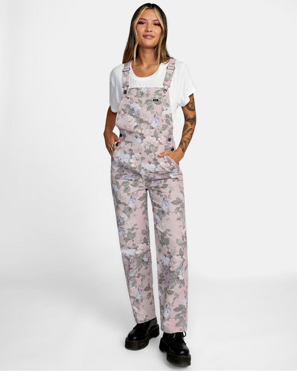 Pantalones Rvca Succession Overalls Mujer Oatmeal | QCOUV84144