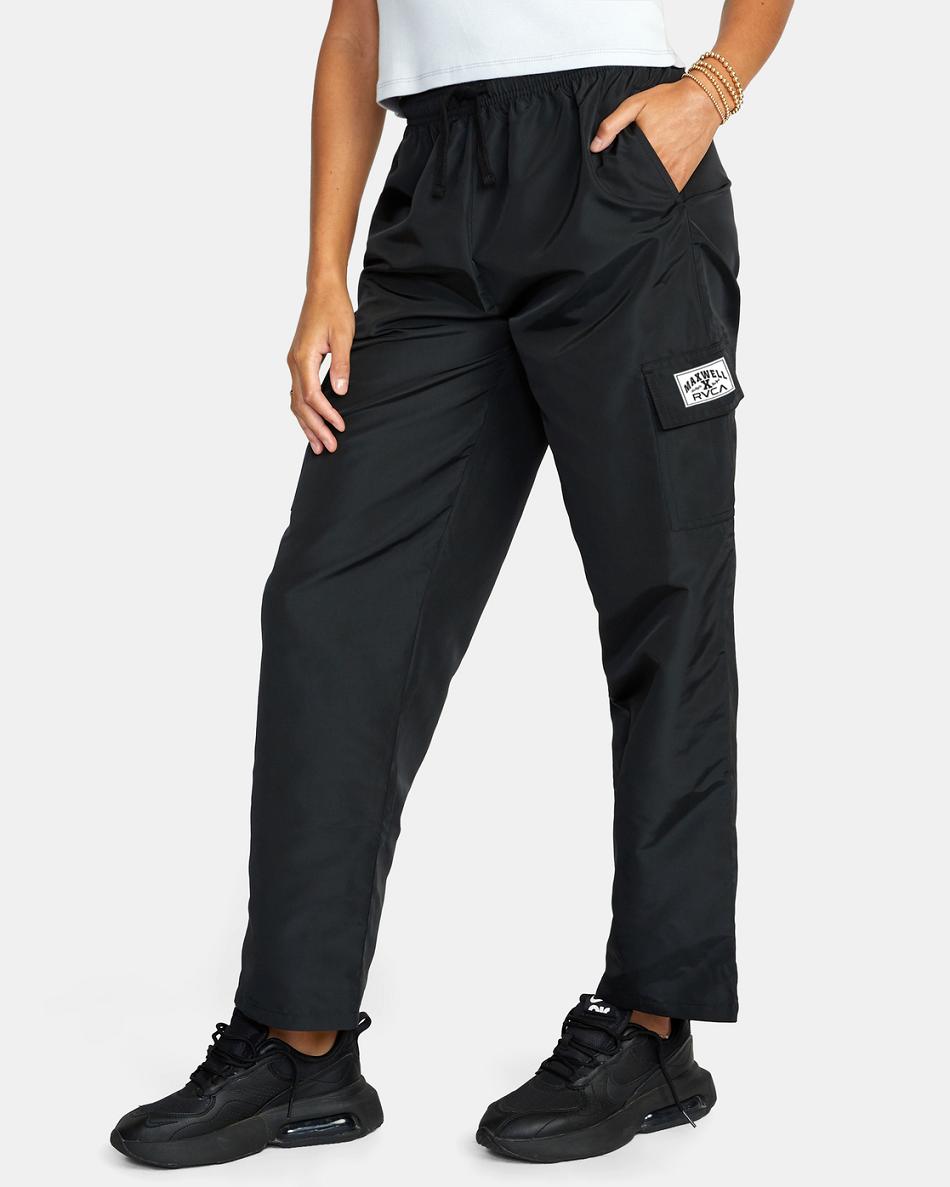 Pantalones Rvca Swish Cargo Pista Mujer Negras | BCOSD28016