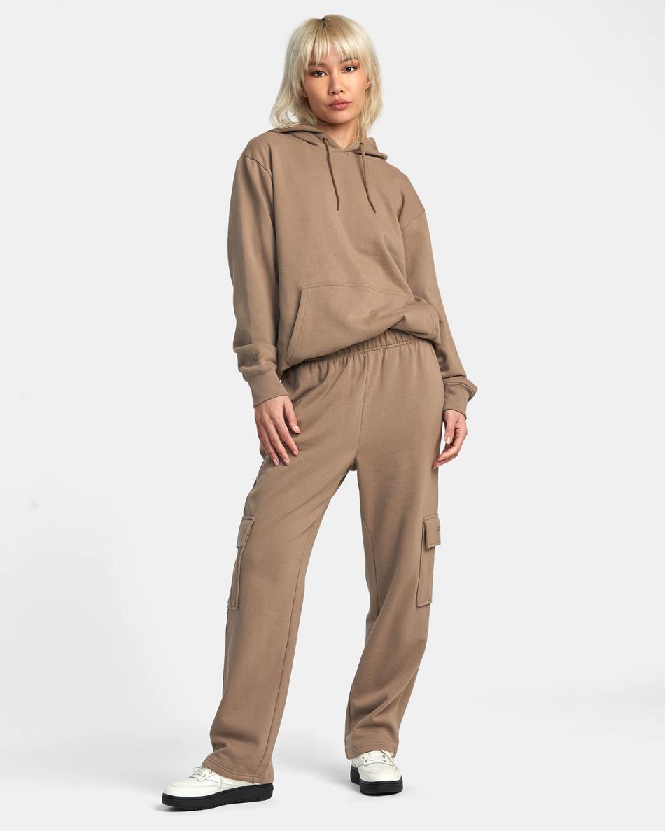 Pantalones Rvca Test Drive Cargo Mujer Kaki Oscuro | COJBT96816