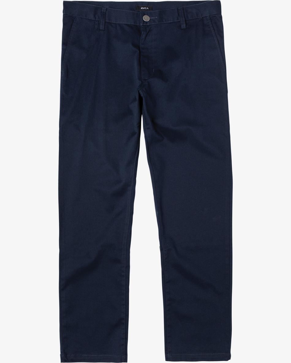 Pantalones Rvca The Week-end Stretch Hombre Azul Marino | CONEJ38665