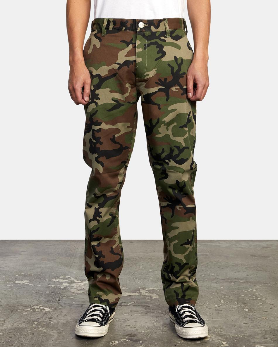 Pantalones Rvca The Week-end Stretch Hombre Camuflaje | LCOTR74546