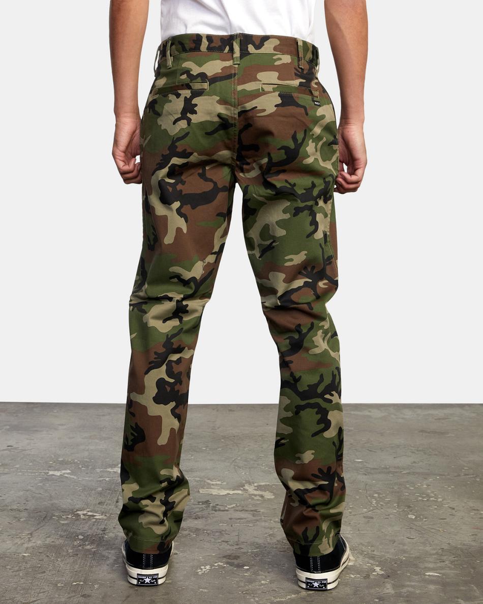 Pantalones Rvca The Week-end Stretch Hombre Camuflaje | LCOTR74546