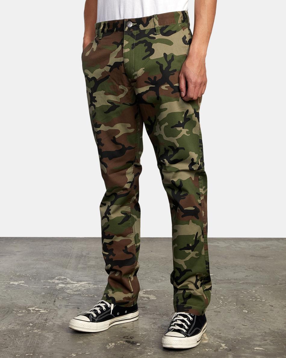 Pantalones Rvca The Week-end Stretch Hombre Camuflaje | LCOTR74546