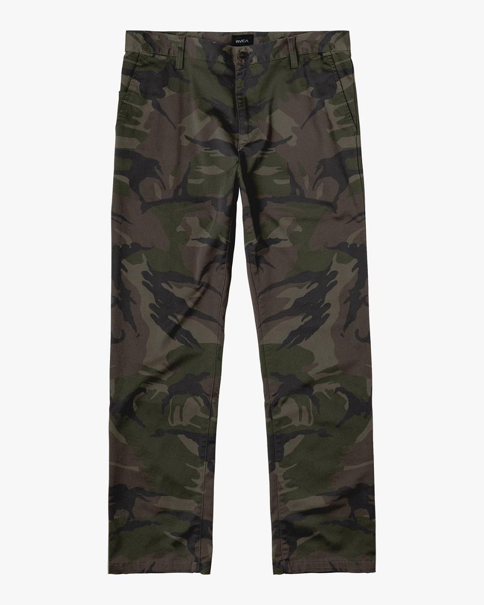 Pantalones Rvca The Week-end Stretch Hombre Camuflaje | LCOTR74546