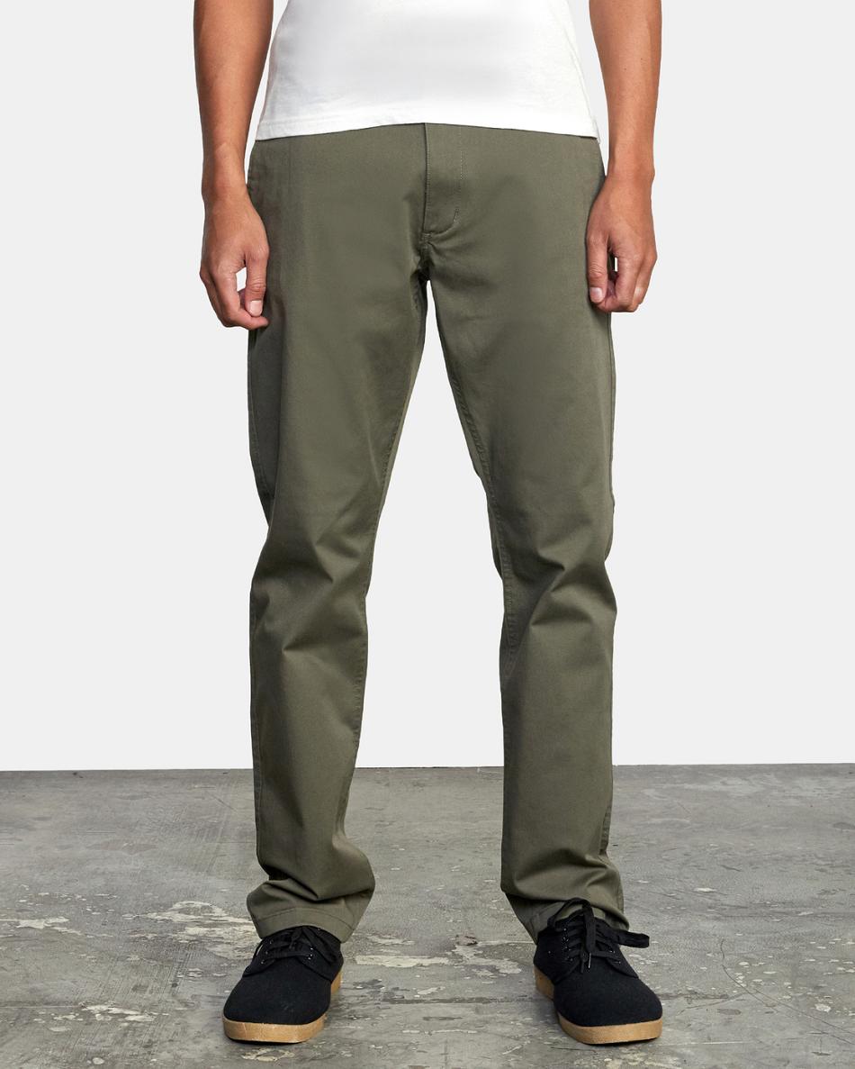 Pantalones Rvca The Week-end Stretch Hombre Verde Oliva | UCOTG47840