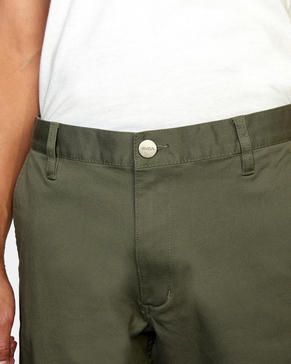 Pantalones Rvca The Week-end Stretch Hombre Verde Oliva | UCOTG47840