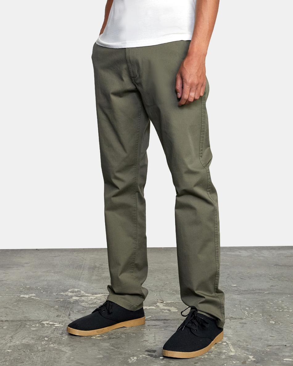 Pantalones Rvca The Week-end Stretch Hombre Verde Oliva | UCOTG47840