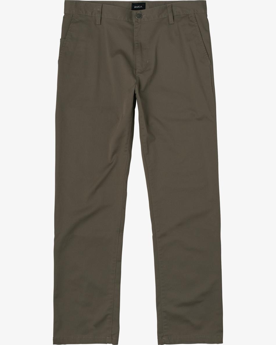 Pantalones Rvca The Week-end Stretch Hombre Verde Oliva | UCOTG47840