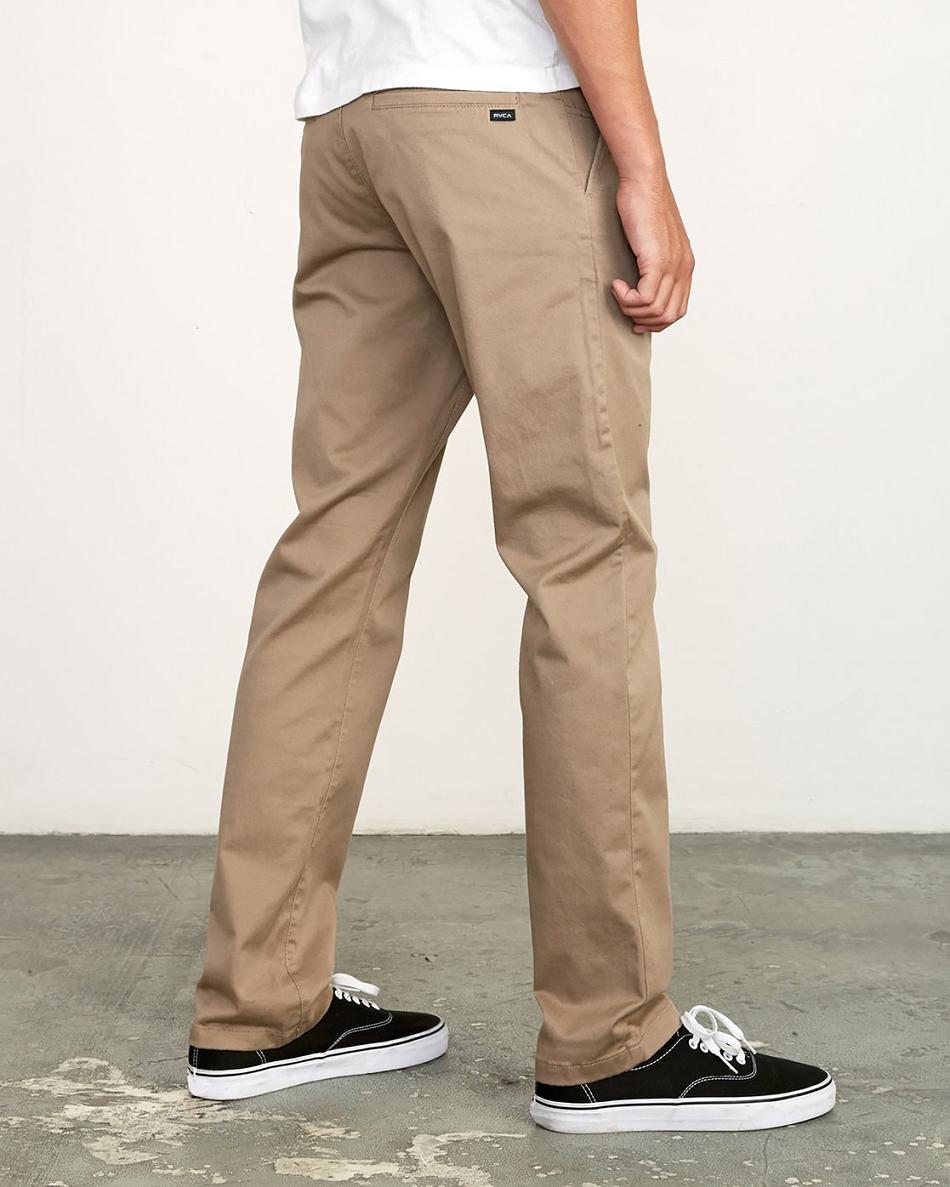 Pantalones Rvca The Week-end Stretch Hombre Kaki Oscuro | ZCONQ19295