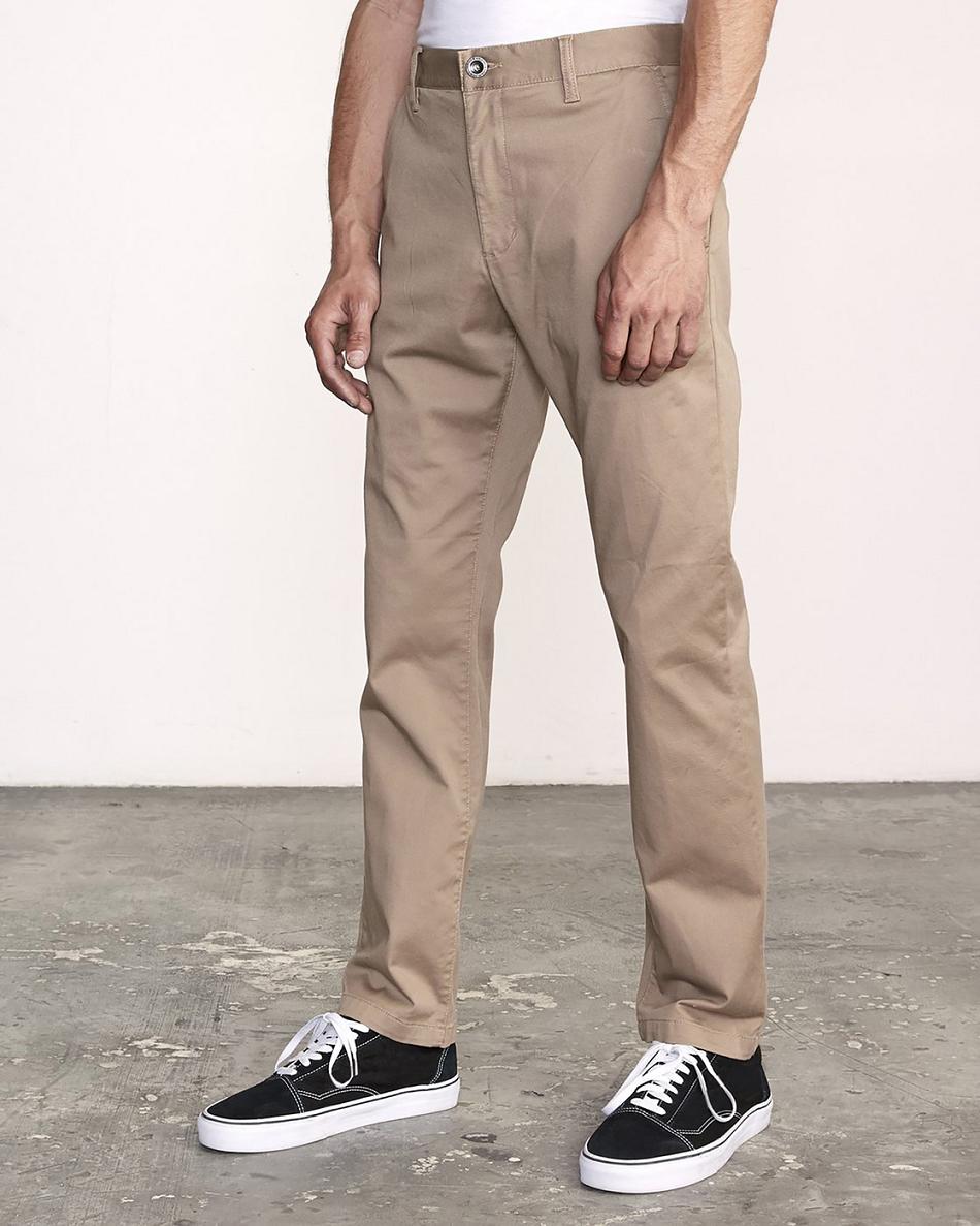 Pantalones Rvca The Week-end Stretch Hombre Kaki Oscuro | ZCONQ19295