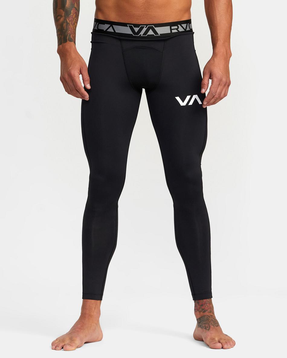 Pantalones Rvca VA Deporte Compression Tights Hombre Negras | COZDE45307