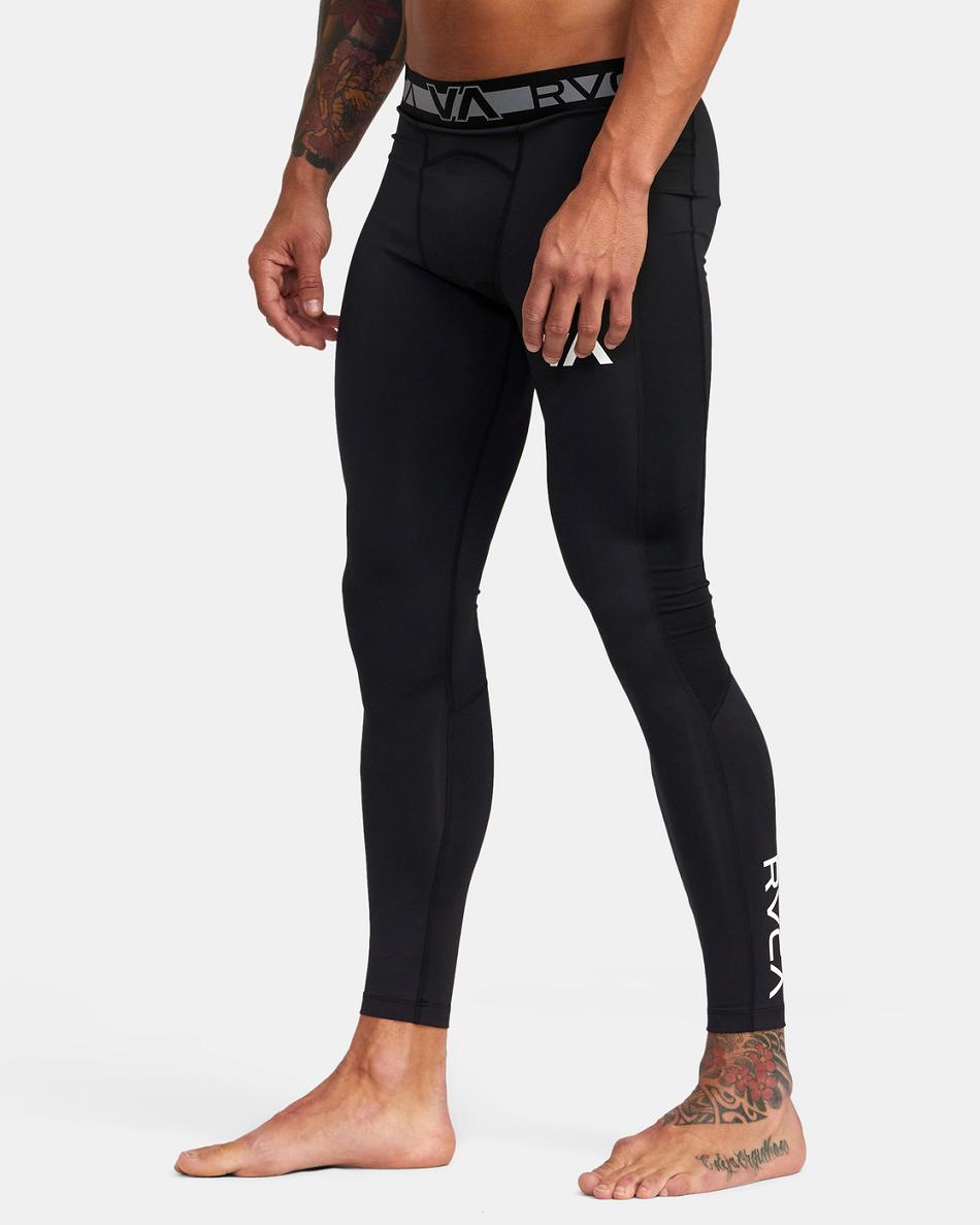 Pantalones Rvca VA Deporte Compression Tights Hombre Negras | COZDE45307