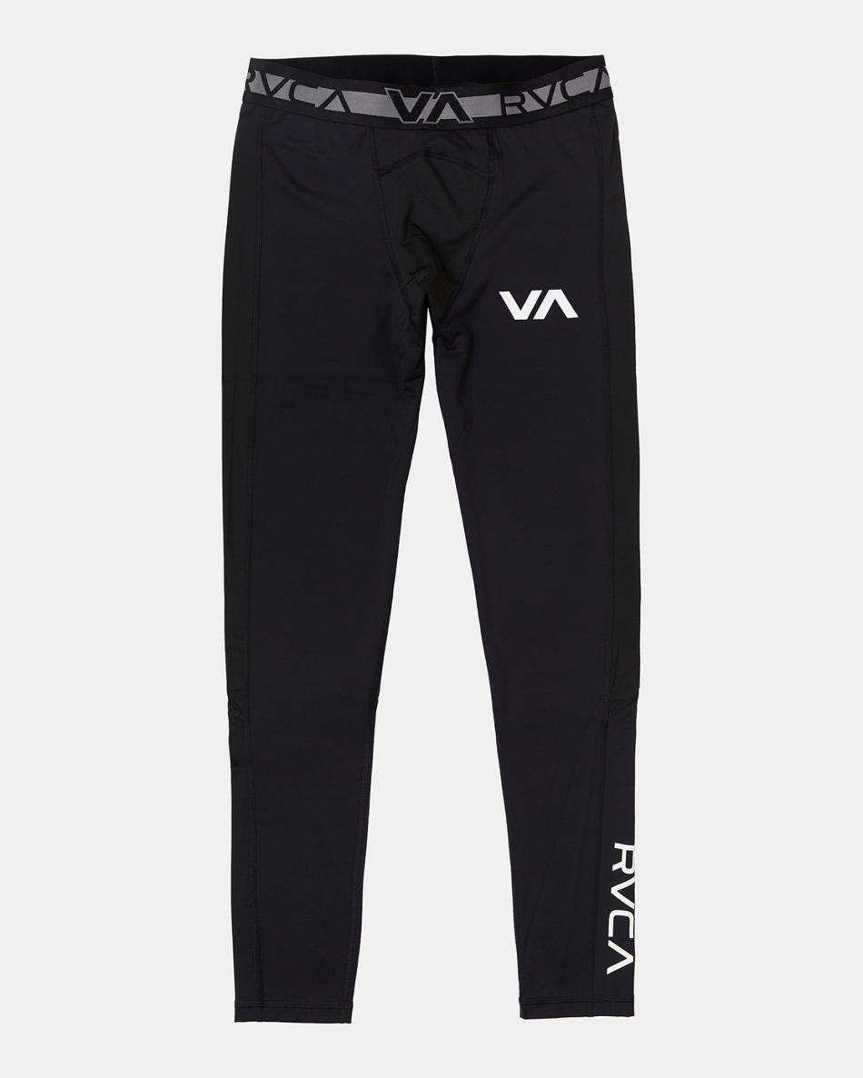 Pantalones Rvca VA Deporte Compression Tights Hombre Negras | COZDE45307