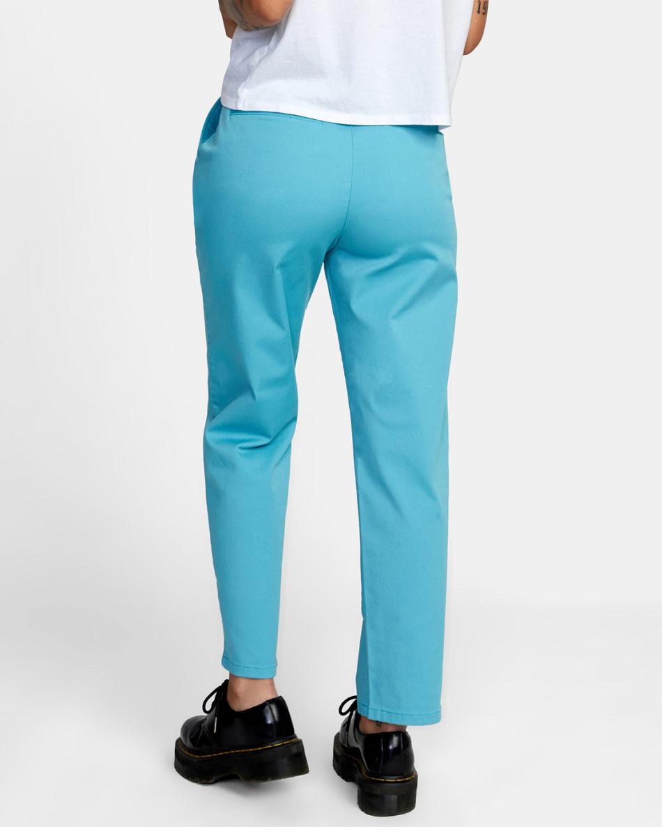 Pantalones Rvca Week-end Stretch Chino Mujer Azules | ACODF56124