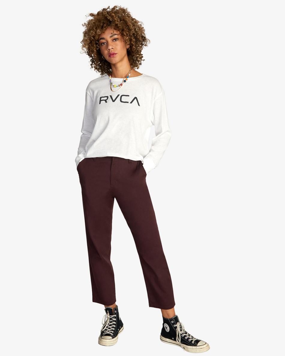 Pantalones Rvca Week-end Stretch Chino Mujer Espresso | COIIZ67172