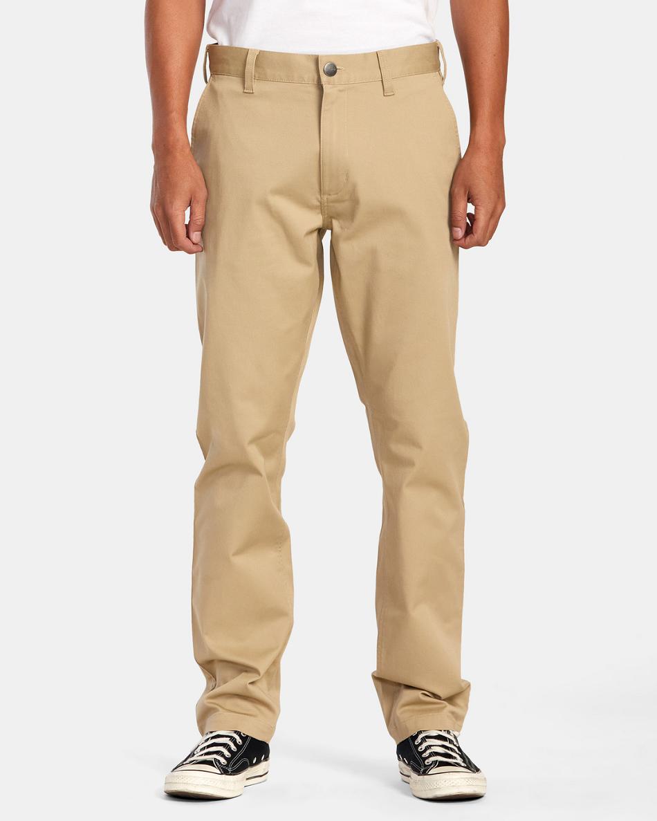 Pantalones Rvca Weekend Stretch Chino Hombre Kaki | CONEJ71390