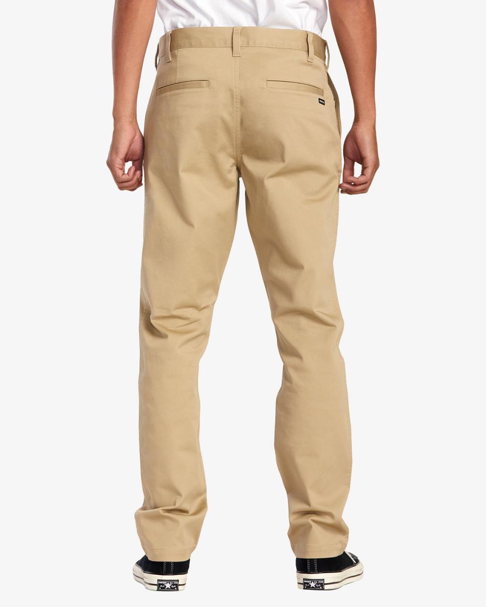 Pantalones Rvca Weekend Stretch Chino Hombre Kaki | CONEJ71390