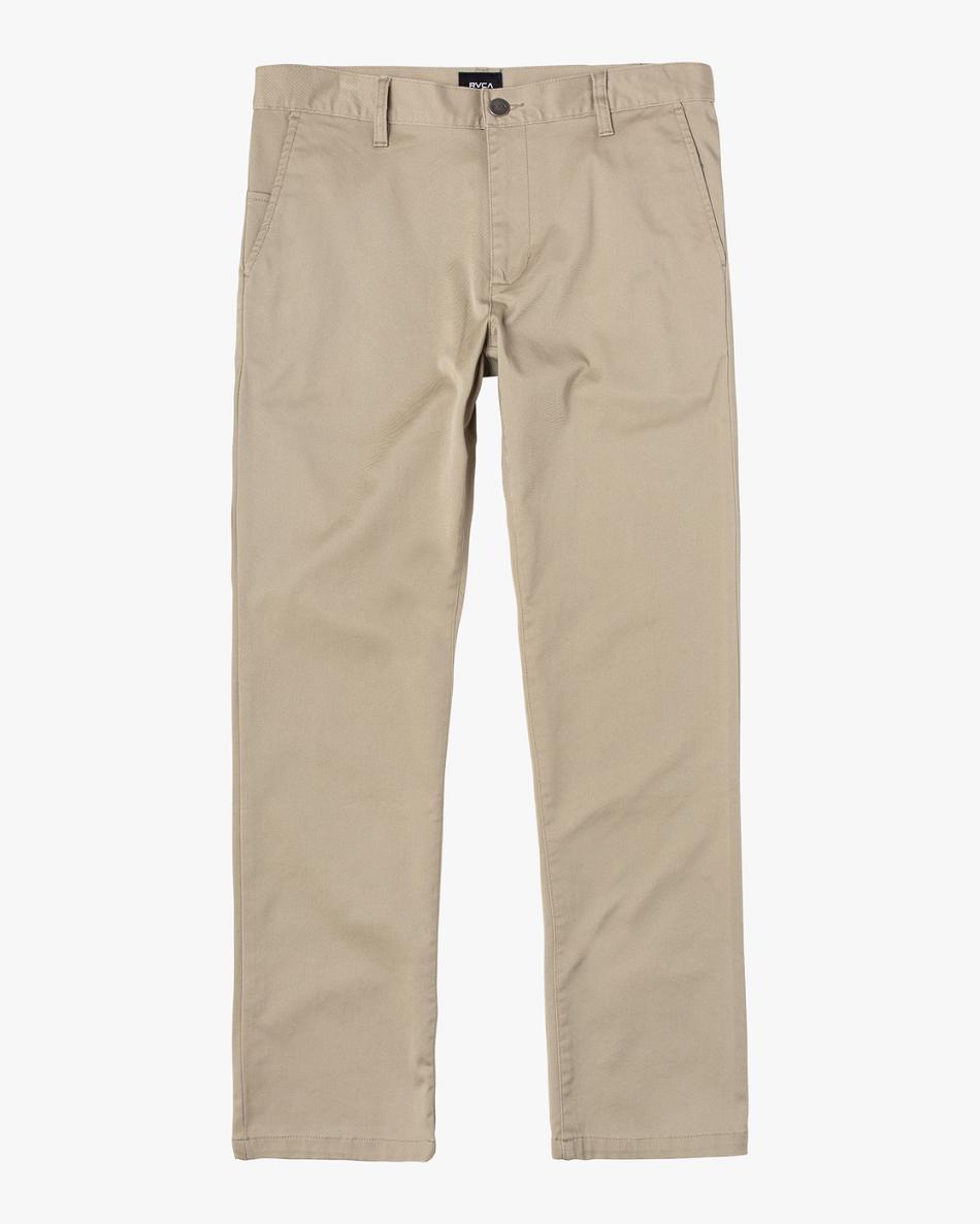 Pantalones Rvca Weekend Stretch Chino Hombre Kaki | CONEJ71390