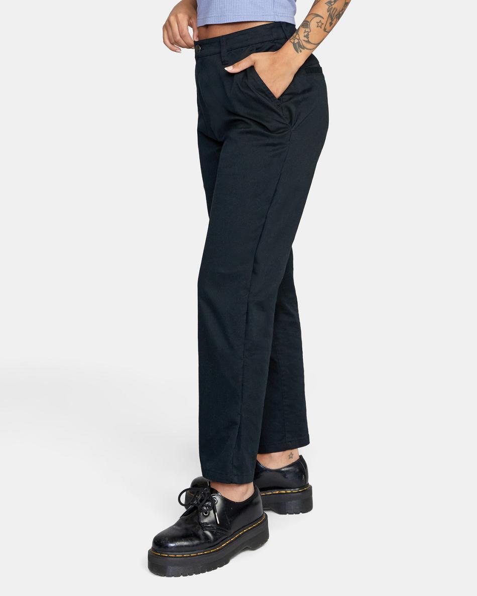 Pantalones Rvca Weekend Stretch Mujer Negras | ACOWC40737