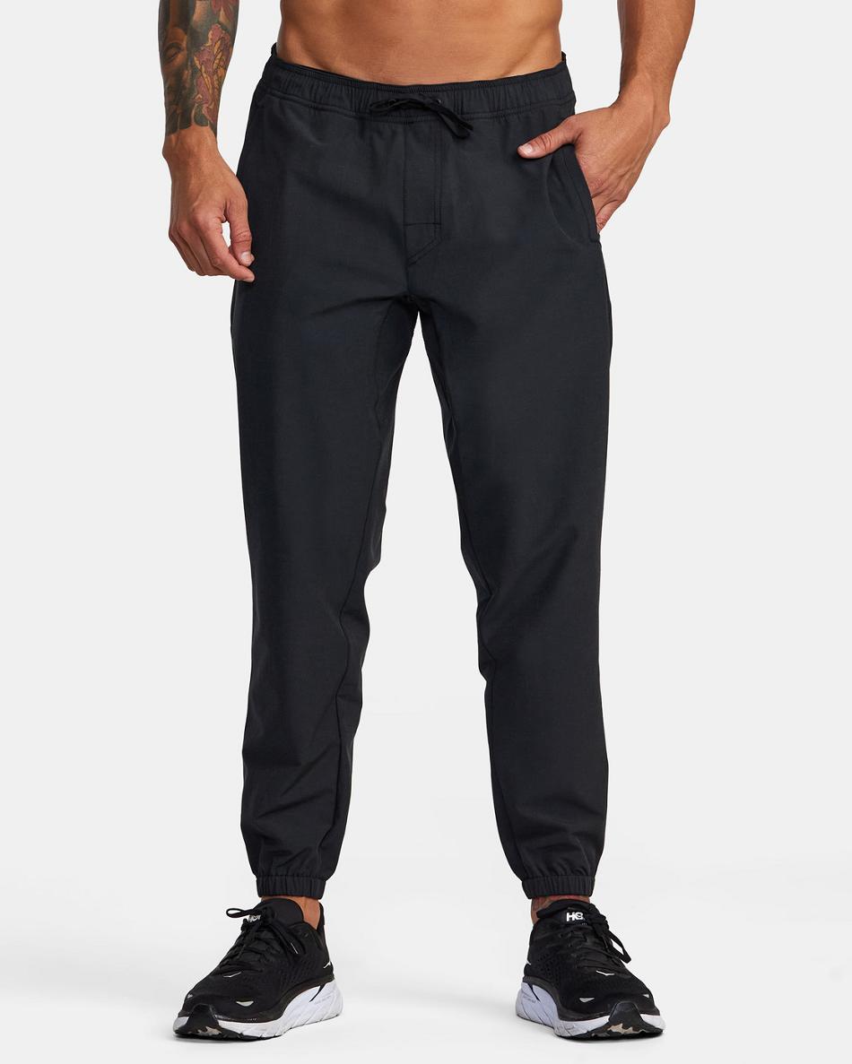 Pantalones Rvca Yogger Híbrido Hombre Negras | GCOUC42787