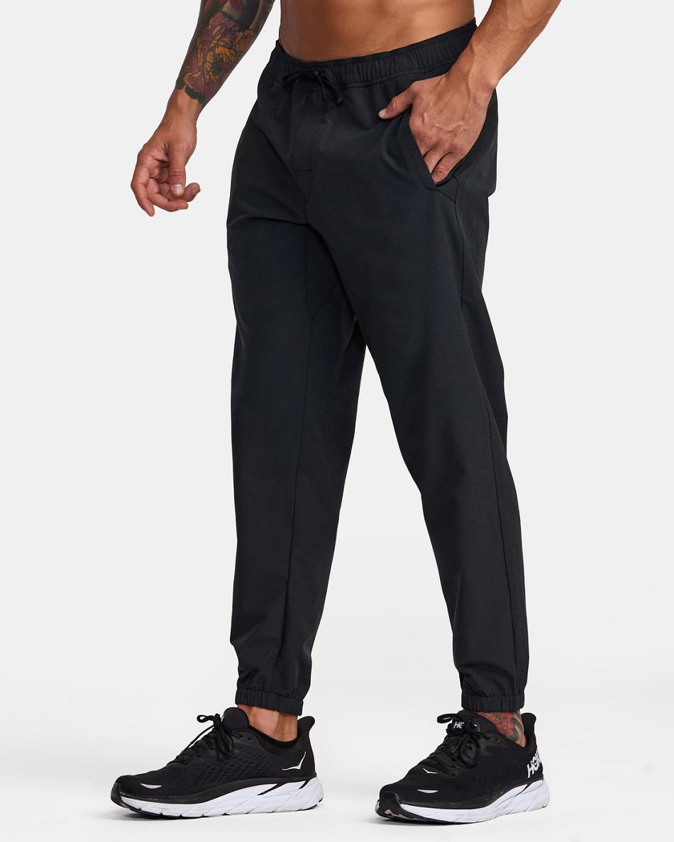 Pantalones Rvca Yogger Híbrido Hombre Negras | GCOUC42787