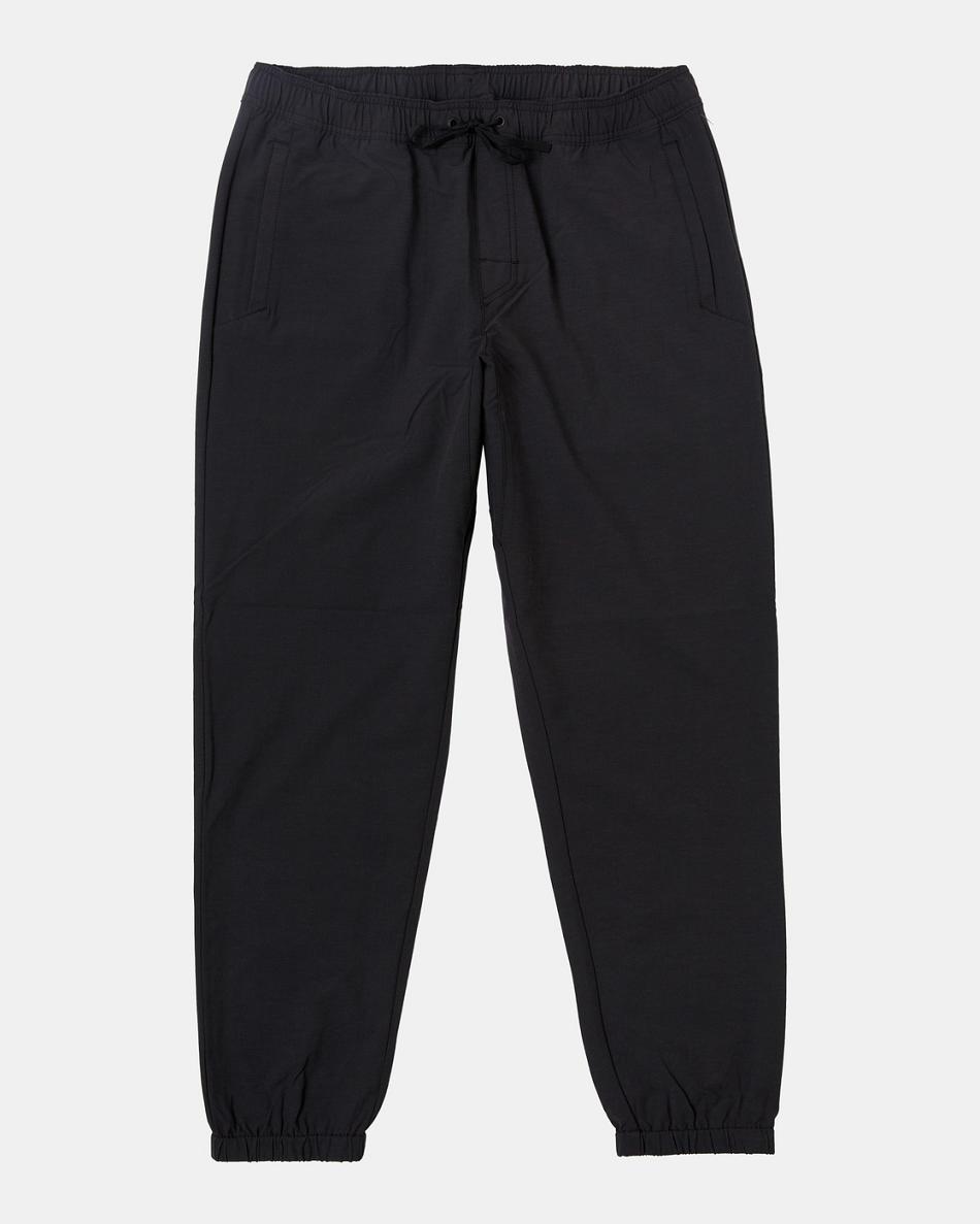 Pantalones Rvca Yogger Híbrido Hombre Negras | GCOUC42787