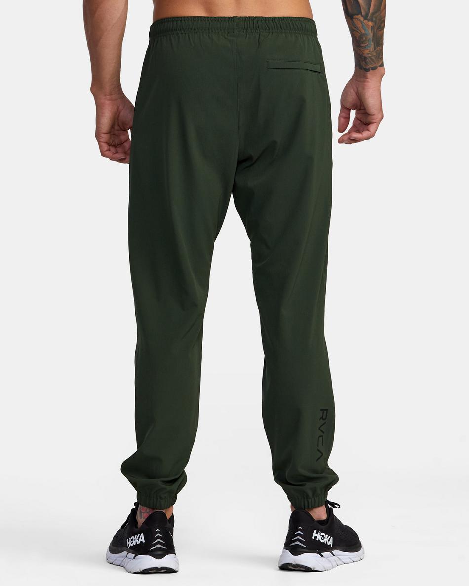 Pantalones Rvca Yogger Pista II Hombre Verde Oliva Oscuro | COZPD27953