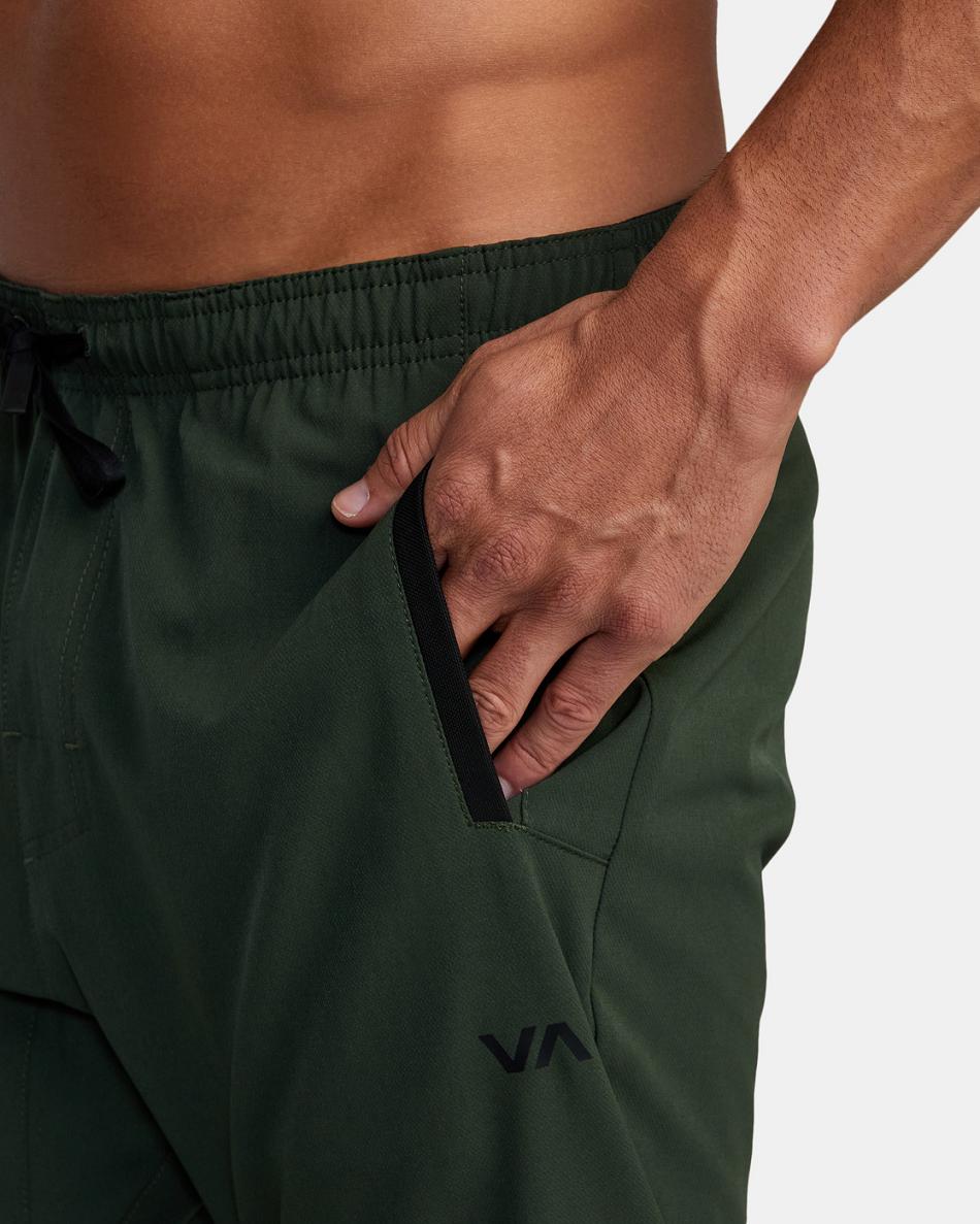 Pantalones Rvca Yogger Pista II Hombre Verde Oliva Oscuro | COZPD27953