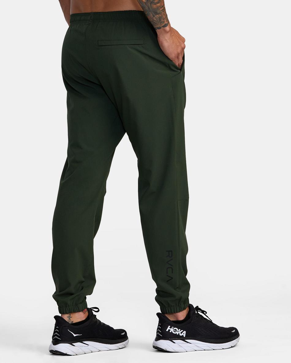 Pantalones Rvca Yogger Pista II Hombre Verde Oliva Oscuro | COZPD27953