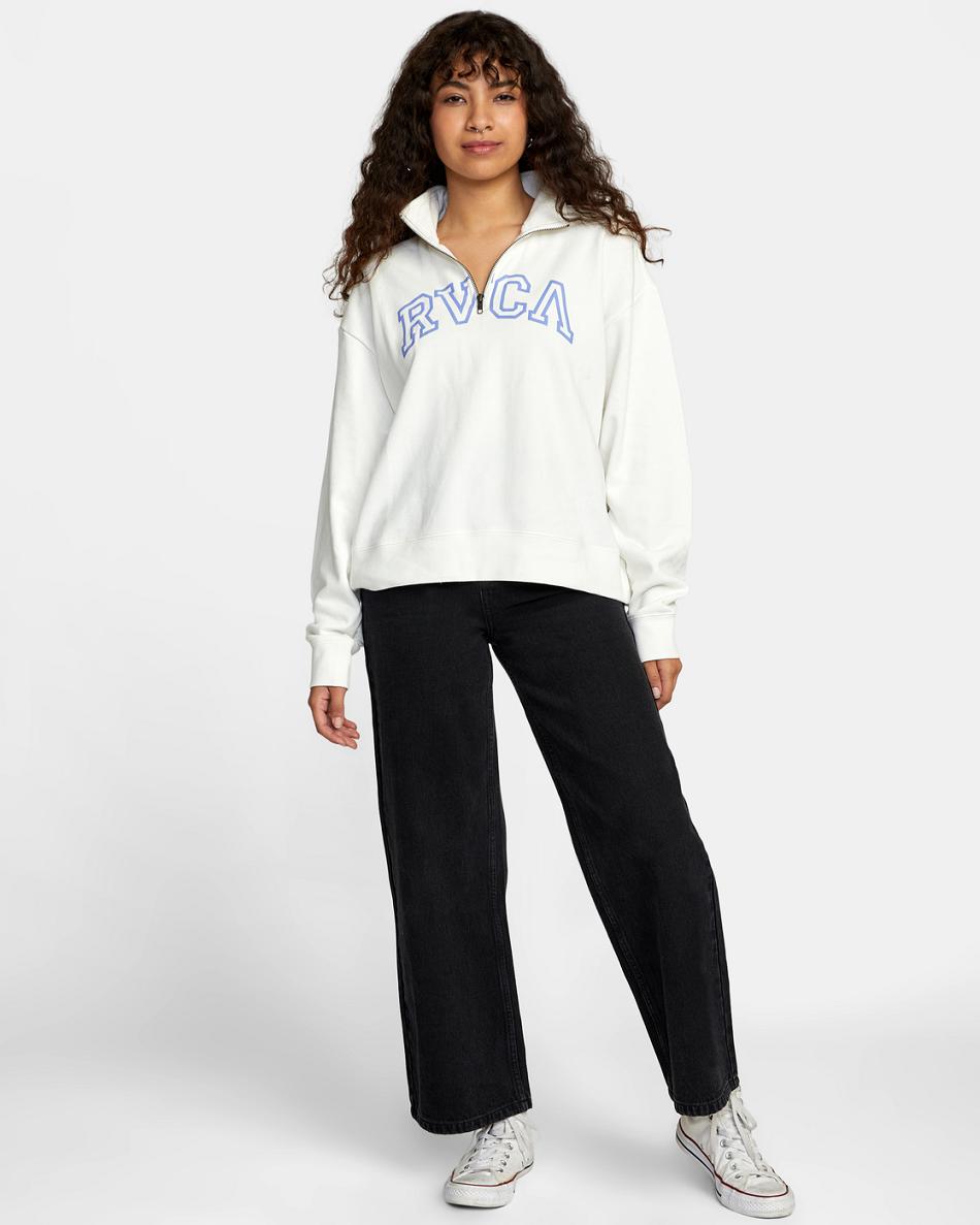 Ropa De Casa Rvca Arched Half-Zip Pullover Sweatshirt Mujer Blancas | COXBR83372