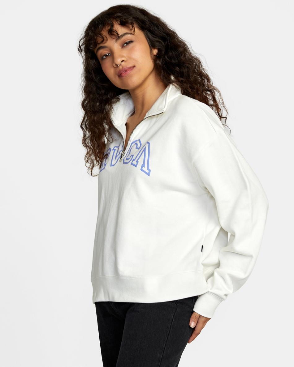 Ropa De Casa Rvca Arched Half-Zip Pullover Sweatshirt Mujer Blancas | COXBR83372