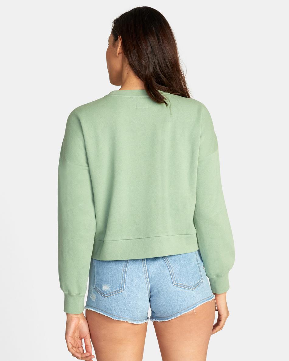 Ropa De Casa Rvca Big RVCA Radiant Crewneck Sweatshirt Mujer Basil | COCVG41701