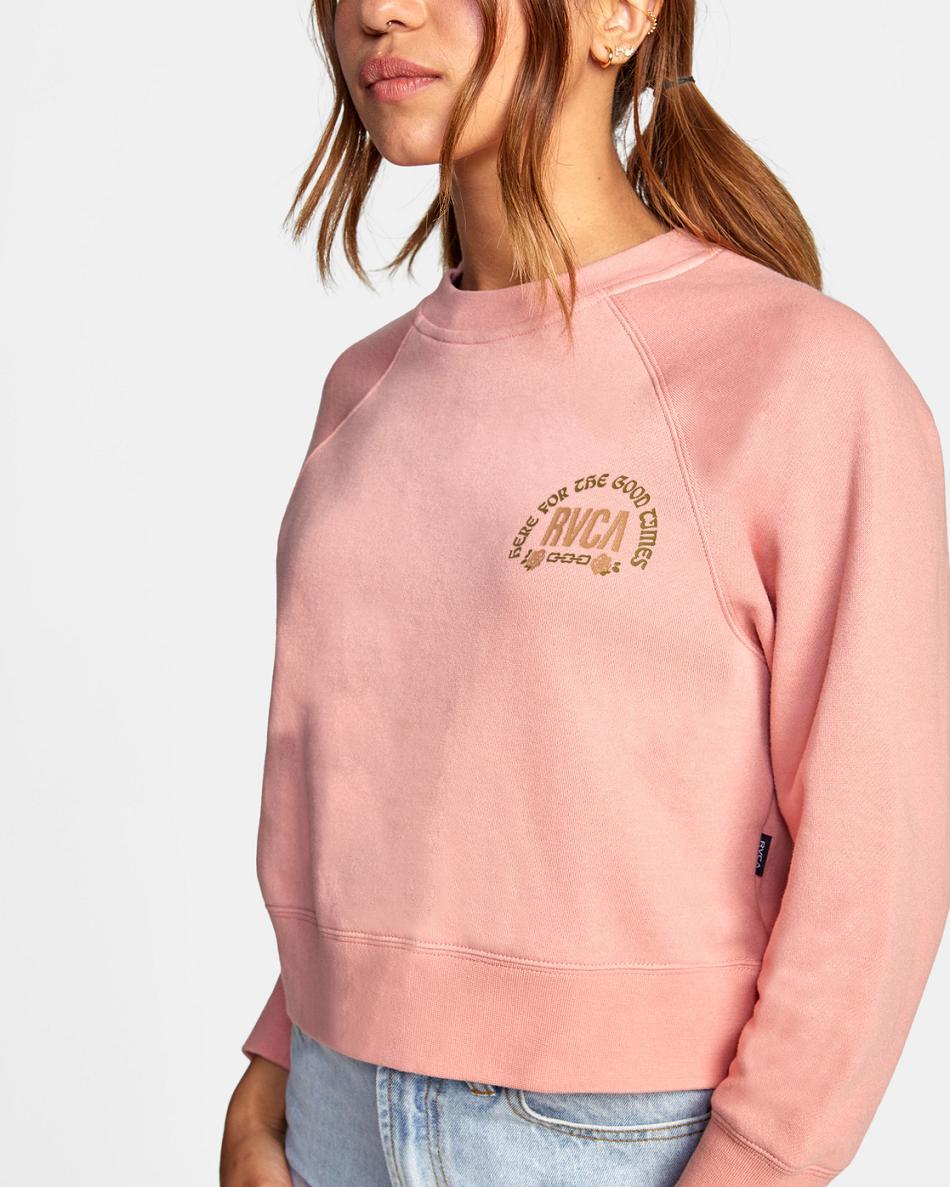 Ropa De Casa Rvca Good Times Crewneck Sweatshirt Mujer Blush | COZDE14716