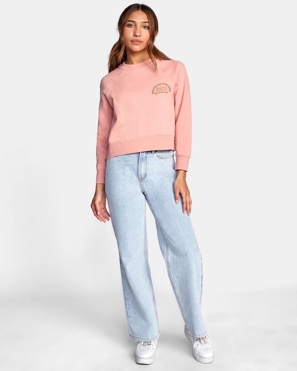 Ropa De Casa Rvca Good Times Crewneck Sweatshirt Mujer Blush | COZDE14716