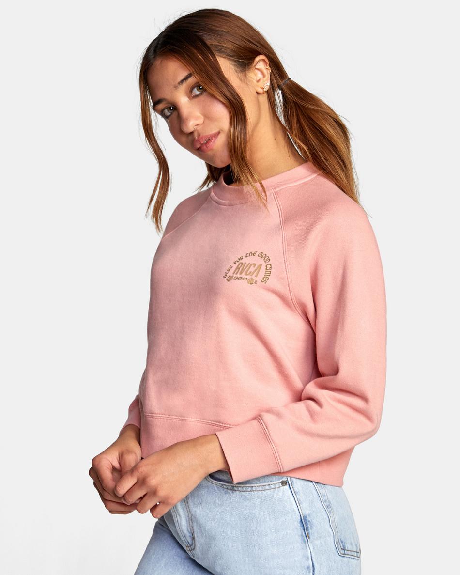 Ropa De Casa Rvca Good Times Crewneck Sweatshirt Mujer Blush | COZDE14716