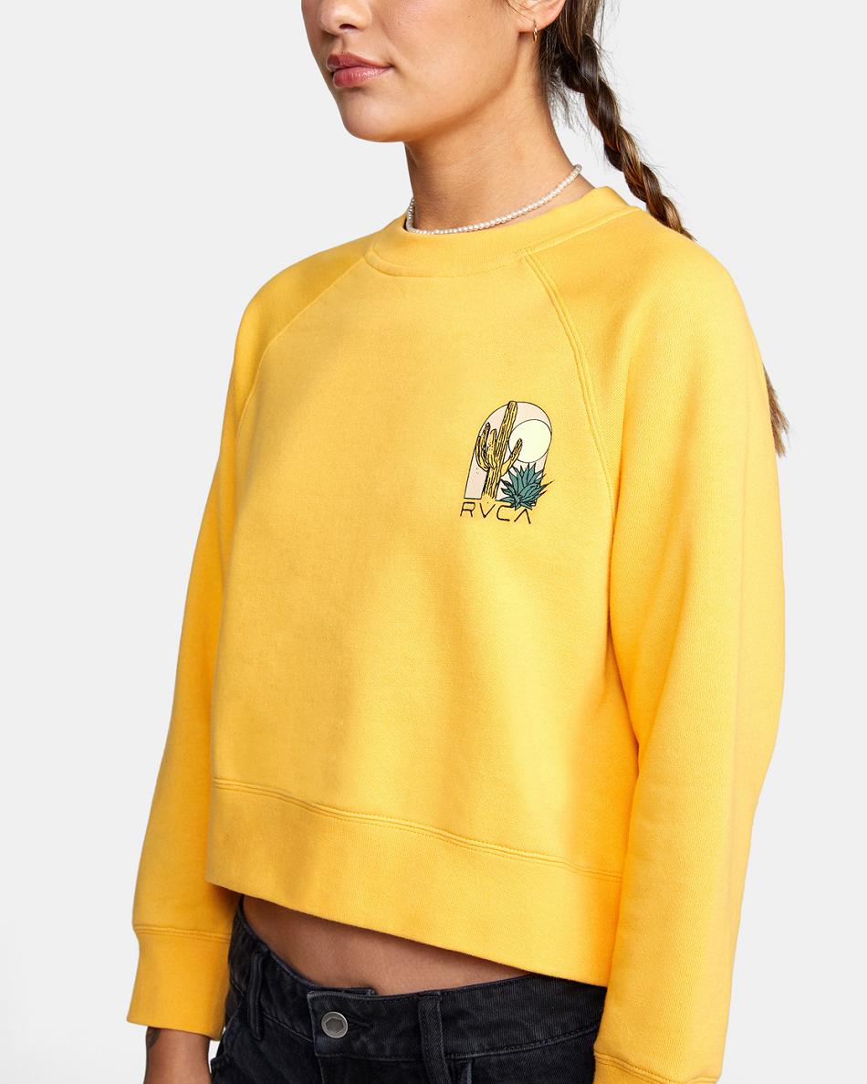 Ropa De Casa Rvca Oasis Crewneck Sweatshirt Mujer Marigold | FCOUI72068