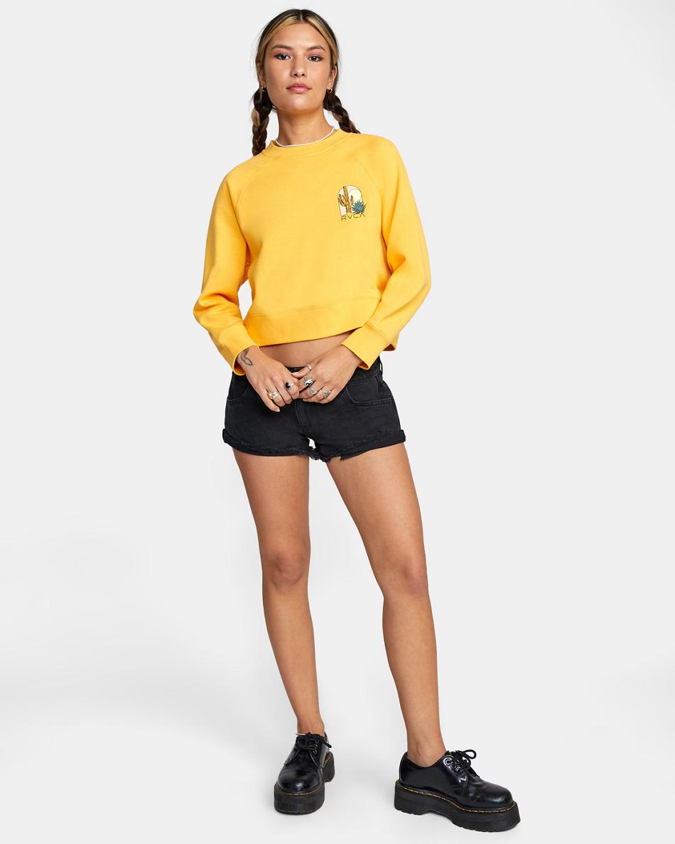 Ropa De Casa Rvca Oasis Crewneck Sweatshirt Mujer Marigold | FCOUI72068