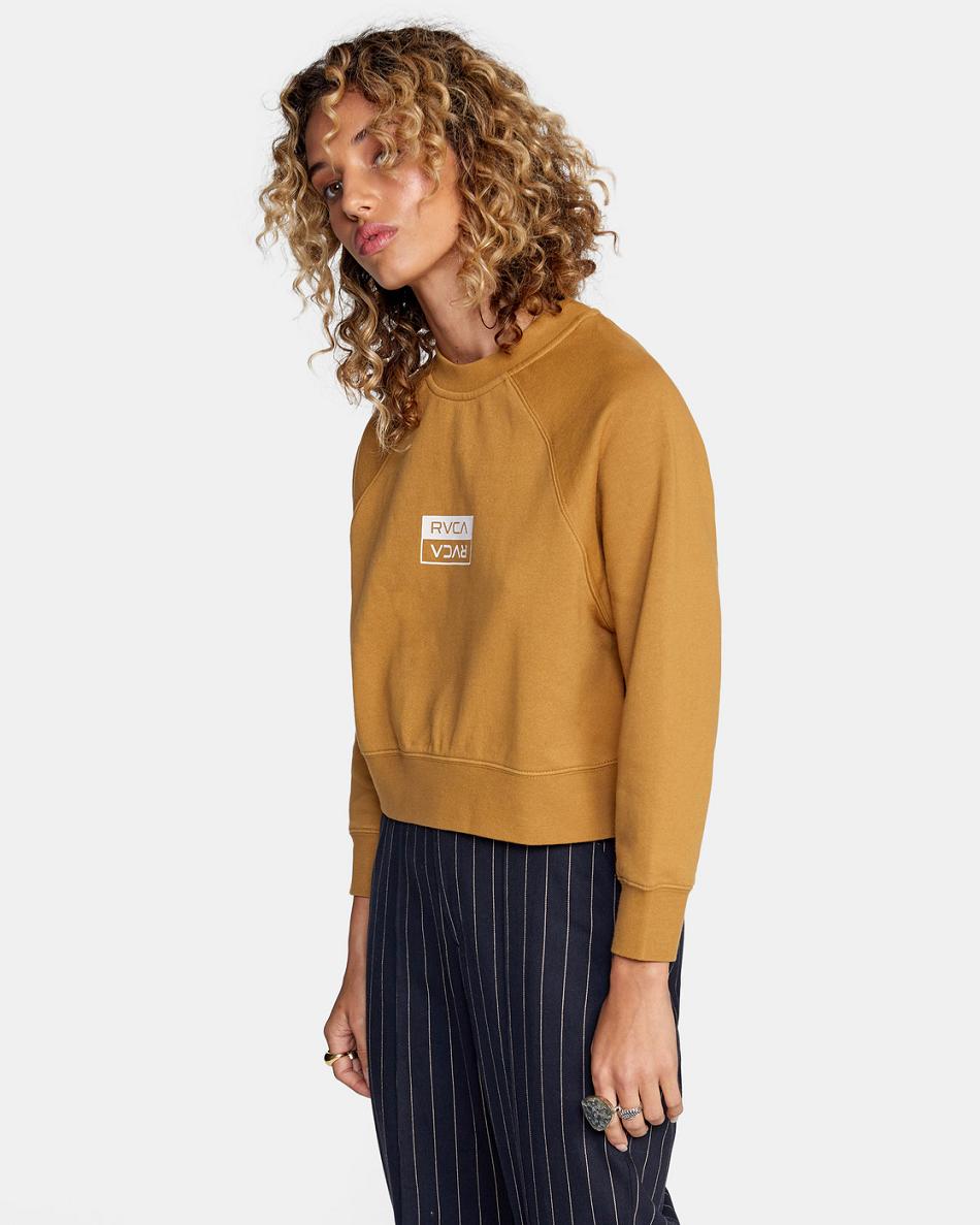 Ropa De Casa Rvca RVCA Bar Crewneck Sweatshirt Mujer Dijon | SCONY26754